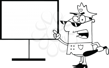 Royalty Free Clipart Image of a Police Man at a Board