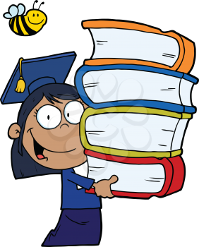 Royalty Free Clipart Image of an African American Graduate Students