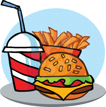 Royalty Free Clipart Image of Fast Food