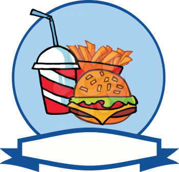 Royalty Free Clipart Image of Fast Food With Space For Text