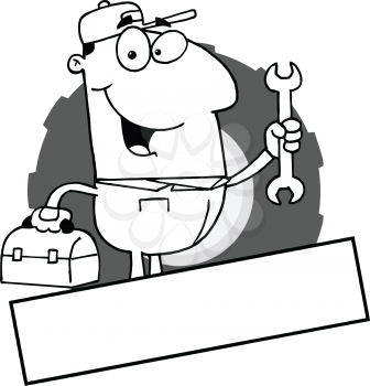 Royalty Free Clipart Image of a Mechanic