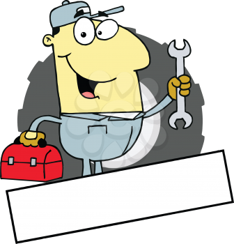 Royalty Free Clipart Image of a Mechanic