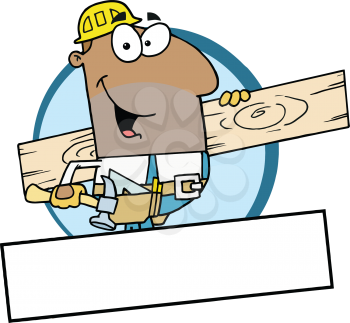 Royalty Free Clipart Image of an African American Construction Worker