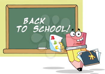 Royalty Free Clipart Image of a Back to School Pencil