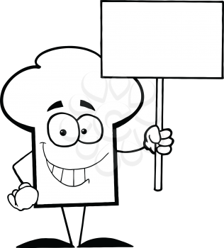 Royalty Free Clipart Image of a Chef Hat With a Blank Sign