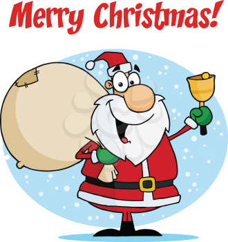 Royalty Free Clipart Image of a Merry Christmas Santa