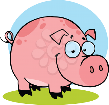 Royalty Free Clipart Image of a Pig
