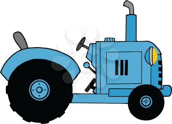 Royalty Free Clipart Image of a Blue Tractor