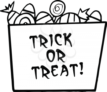 Royalty Free Clipart Image of a Trick or Treat Box of Candy