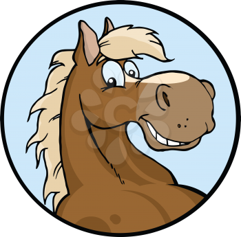 Royalty Free Clipart Image of a Horse in a Circle