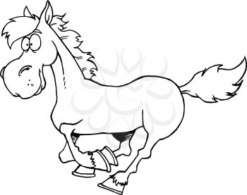 Royalty Free Clipart Image of a Running Horse