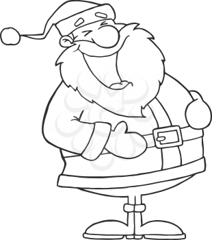 Royalty Free Clipart Image of a Laughing Santa