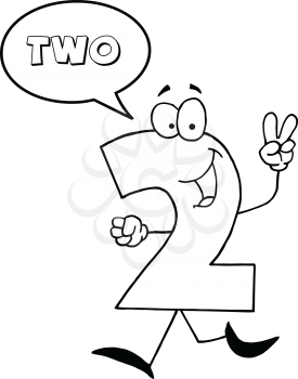 Royalty Free Clipart Image of a Number Two
