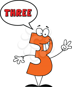 Royalty Free Clipart Image of a Number Three