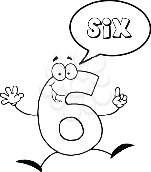 Royalty Free Clipart Image of a Number Six