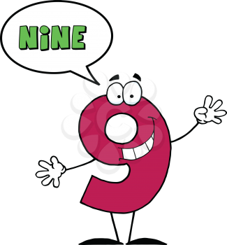 Royalty Free Clipart Image of the Number Nine