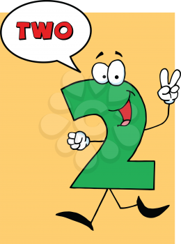Royalty Free Clipart Image of the Number Two