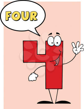 Royalty Free Clipart Image of a Number Four
