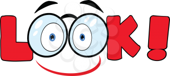 Royalty Free Clipart Image of a Cartoon Look With Glasses