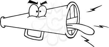 Royalty Free Clipart Image of a Cartoon Megaphone