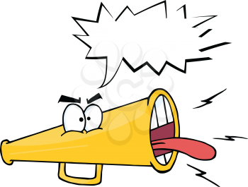 Royalty Free Clipart Image of a Cartoon Megaphone