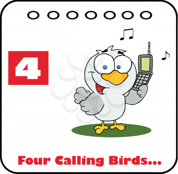Royalty Free Clipart Image of a Calling Bird