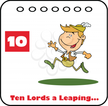 Royalty Free Clipart Image of One of the Ten Lords a Leaping