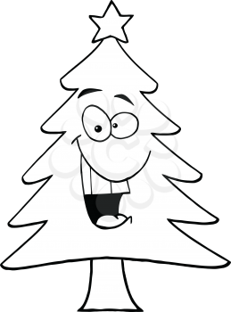 Royalty Free Clipart Image of a Christmas Tree With a Star on Top