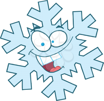 Royalty Free Clipart Image of a Cartoon Snowflake