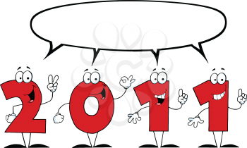 Royalty Free Clipart Image of a Conversation Bubble Over 2001