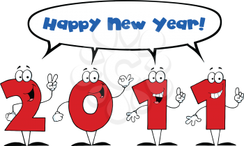 Royalty Free Clipart Image of 2011 Saying Happy New Year