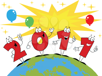 Royalty Free Clipart Image of 2011 on the World