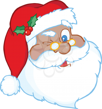 Royalty Free Clipart Image of an African American Santa