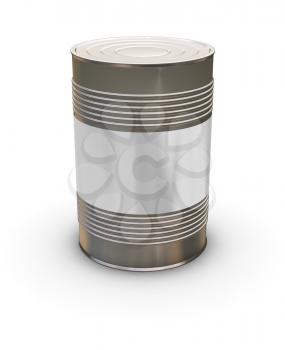Royalty Free Clipart Image of a Tin Can With a Blank Label