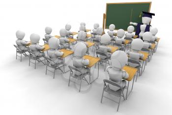 Royalty Free Clipart Image of a Children in a Classroom