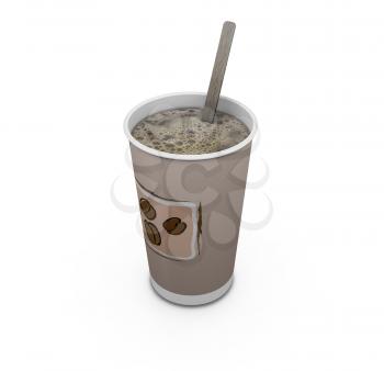 Royalty Free Clipart Image of Coffee With a Stir Stick