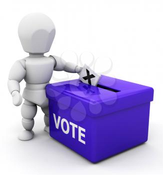 Royalty Free Clipart Image of a Person Voting