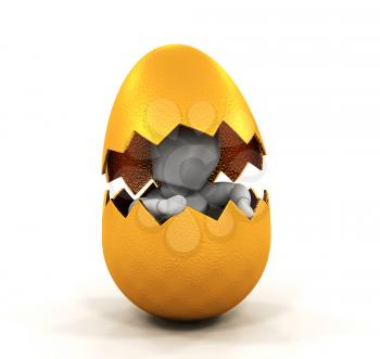 Royalty Free Clipart Image of a Person in an Egg
