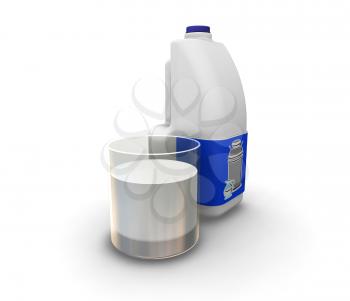 Royalty Free Clipart Image of Milk and a Glass