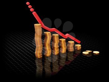 Royalty Free Clipart Image of a Rising Profits Chart