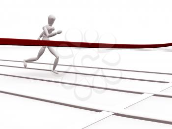 Royalty Free Clipart Image of a Coming Up to the Finish Line