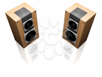 Royalty Free Clipart Image of Reflected Speakers