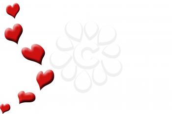 Royalty Free Clipart Image of Falling Hearts