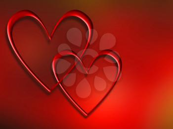 Royalty Free Clipart Image of Two Interlocking Hearts