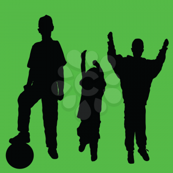 Silhouettes of young boys