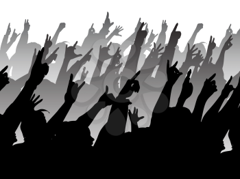 Silhouette of a rock crowd