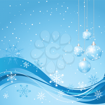 Christmas background with hanging bauble