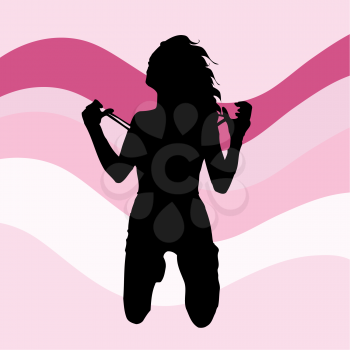 Silhouette of a female stripper