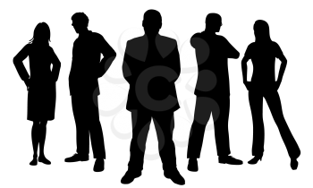 Silhouettes of young people