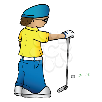 Cartoon of a golfer
